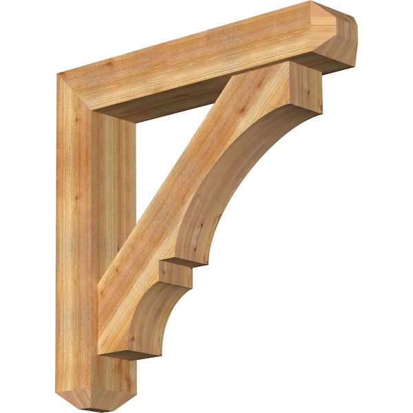 Ekena Millwork Balboa Craftsman Rough Sawn Bracket w/ Offset Brace, Western Red Cedar, 8"W x 42"D x 42"H BKT0806X42X42BOA04RWR - main